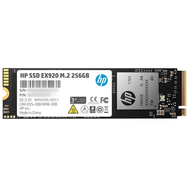 SSD HP EX920, 256GB M.2, PCIe, NVMe, Leitura: 3200MB/s e Gravação